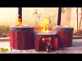 Smart smoke-free wood stove design from brick and cement #54