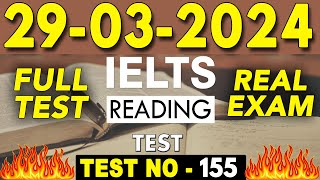 IELTS Reading Test 2024 with Answers | 29.03.2024 | Test No - 155