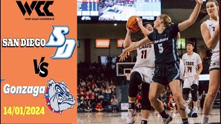 JAN. 14, 2024-GONZAGA VS. SAN DIEGO WOMEN'S BASKETBALL-FULL GAME