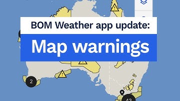 Warnings on the map in the BOM Weather app