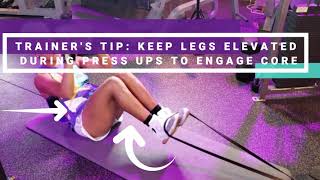 RESISTANCE BAND KNEE TUCKS WITH PRESS UPS