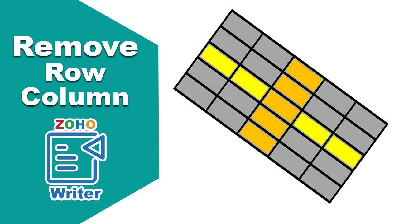 how to remove rows and columns from a table in Zoho Writer
