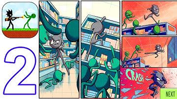 Stickman vs Zombies - Gameplay Walkthrough Part 2 Supermarket (Android, iOS) #2