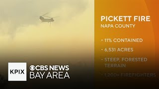 Pickett Fire in Napa County has burned 6,531 acres, containment at 11%