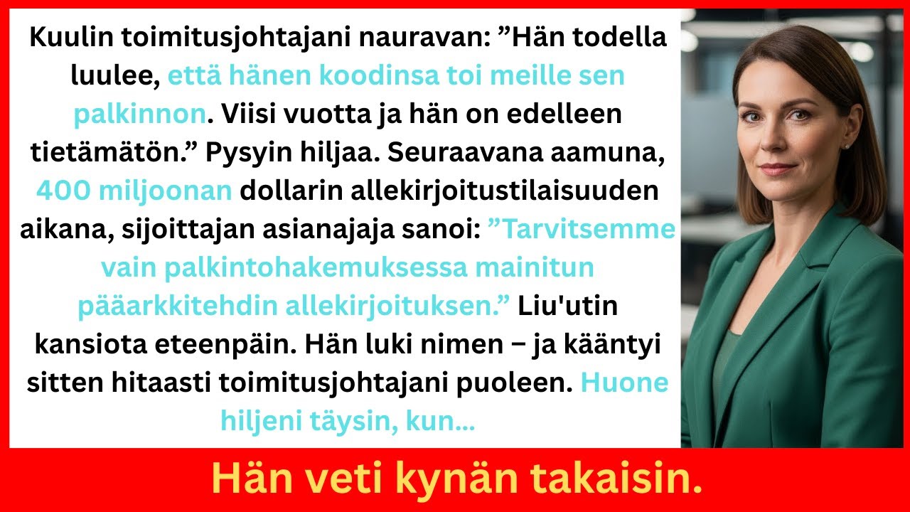 Toimitusjohtaja pilkkasi koodiani – vastaukseni pysäytti 400 miljoonan dollarin sopimuksen