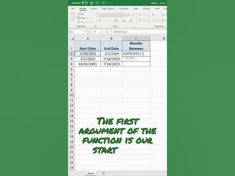 How to Count the Number of Months Between Two Dates in Excel - YouTube