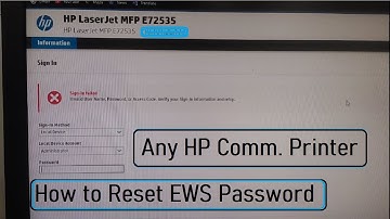 EWS Page Password Forget Recovery/Reset.