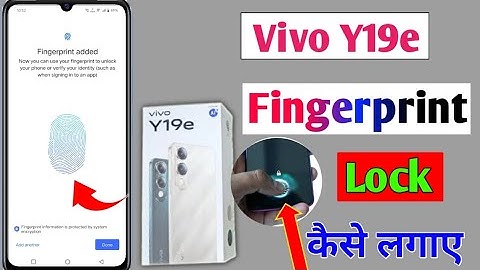 Vivo y19e display fingerprint setting/how to fingerprint screen lock in vivo y19e