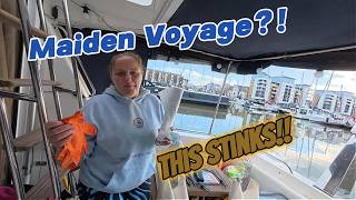 Our Maiden Voyage, Straight to the Pump Out! On our New Boat, Princess 415, Portishead Marina