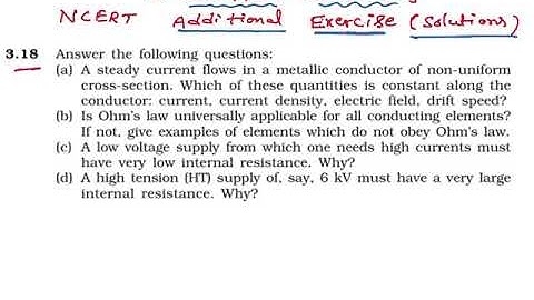 Current electricity NCERT ADDITIONAL EXERCISE question 3.18