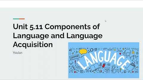 AP PSYCHOLOGY #35: Unit 5.11 Components of Language and Language Acquisition