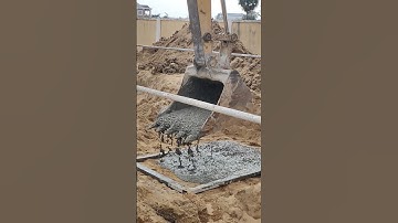 Casting lean concrete of footing at workers camp