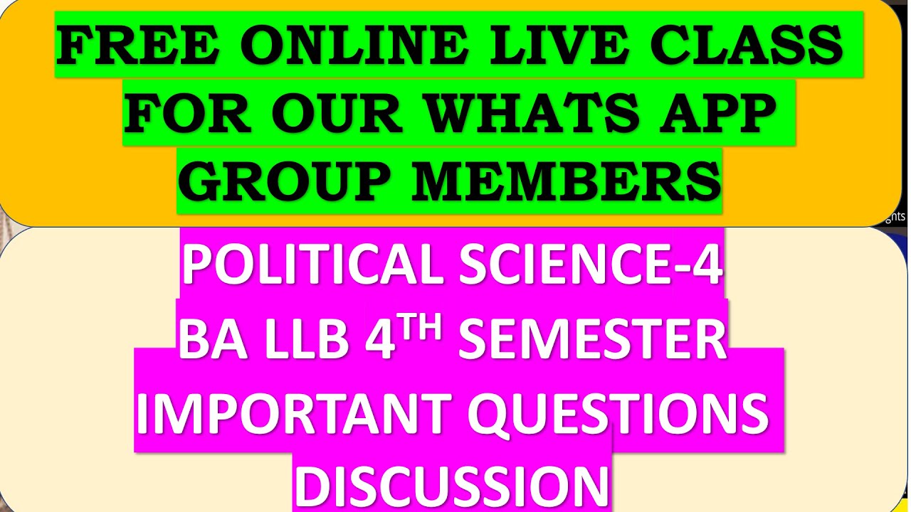 FREE POLITICAL SCIENCE 4 ONLINE LIVE REVISION CLASS II BA LLB 4TH ...