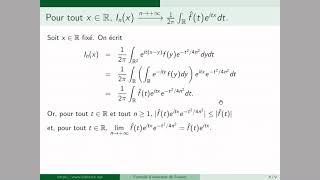 Formule Dinversion De La Transformée De Fourier