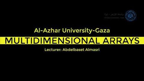 MULTIDIMENSIONAL ARRAYS