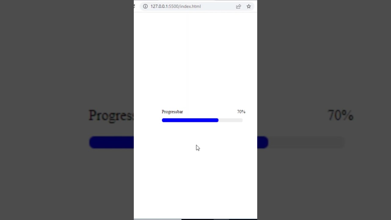 How To Create a Progress Bar With Percentage Using HTML, CSS & JAVASCRIPT | CSS Animation | #shorts