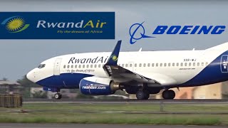Rwandair Boeing 737 Taxi & Take Off From Libreville Airport To Kigali Airport
