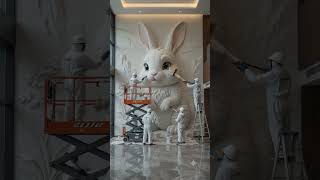 From Blank Wall to Giant Baby Rabbit | Luxury Hotel Art Transformation ✨
