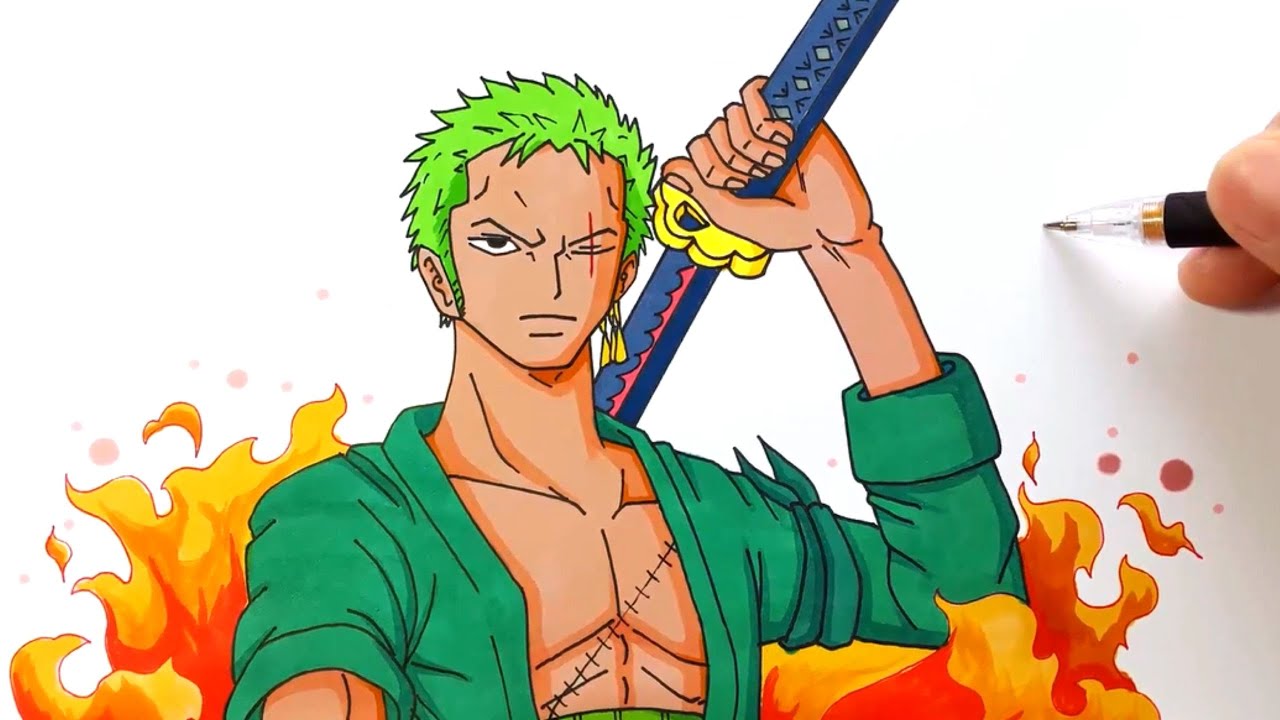 Desenhando o RORONOA ZORO de ONE PIECE - (Speed Drawing) - YouTube