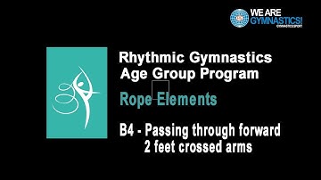 Rhythmic Gymnastics Age Group Program - Rope Element B4 Passing through forward 2 feet crossed arms
