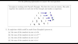 Row sums of Pascal's triangle 5