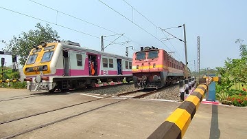Modern Medha Emu & Howrah Intercity Express crosses Curved & Dusty stormy Speed At Beautiful Gate
