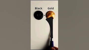 Black and Gold color do mixed and make a new color #colormixing #satisfying #paintmixing #ytshorts