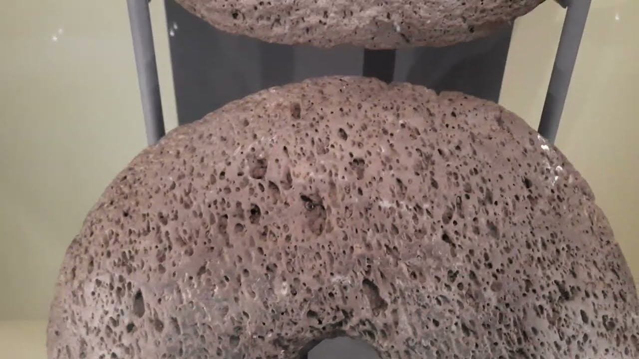 Guanchee Quern-stone in Museum of Natural History & Antropology (MUNA) in Tenerife, March  2022