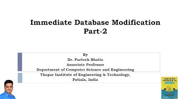 Immediate Database Modification: Part-2 | Recovery Management | Simplified Approach to DBMS