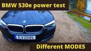 2018 BMW 530e power output in different driving modes, can you be out of electric power? 4K