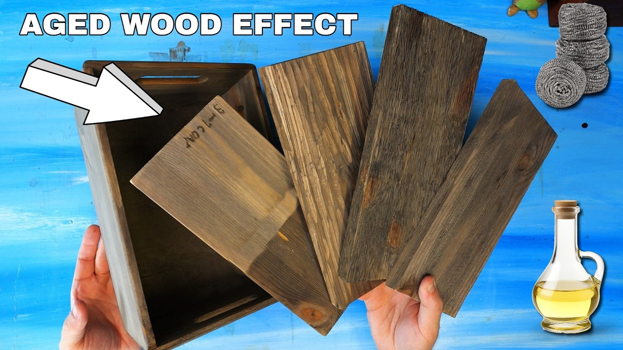 How to make new wood look old with vinegar and steel wool - YouTube