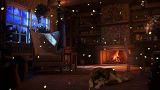 cozy fireplace cabin ambience night rainy thunderstorm sounds
