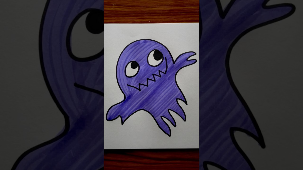 Ghost Drawing for Kids #shorts #youtubeshorts #cartoon #youtubekids #art #viralshorts #funforkids