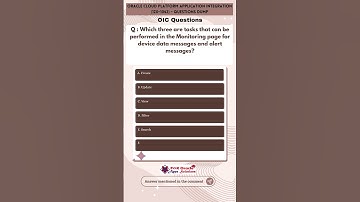 9. Oracle Cloud Platform Application Integration Questions | 1Z0-1042 Questions Dump | OIC question
