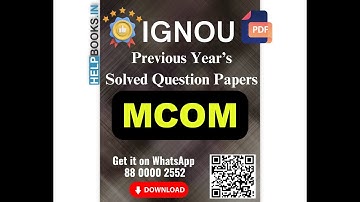 IGNOU MCOM FREE Solved Assignments Previous Papers, 🔝TOP 50 Q&A, Sample Papers IGNOU helpbooks.in