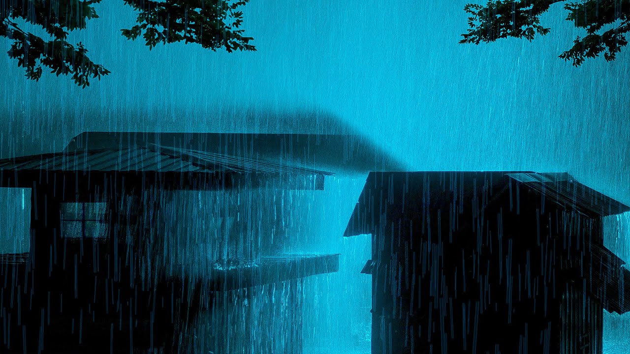 Снимайте стресс и наслаждайтесь крепким сном, слушая сильный дождь и гром на жестяной крыше ночью