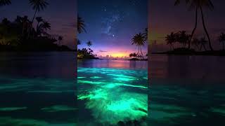 Enchanting Tropical Island with Glowing Lagoons #livewallpaper #filmscore #nature #sunset #wallpaper screenshot 4