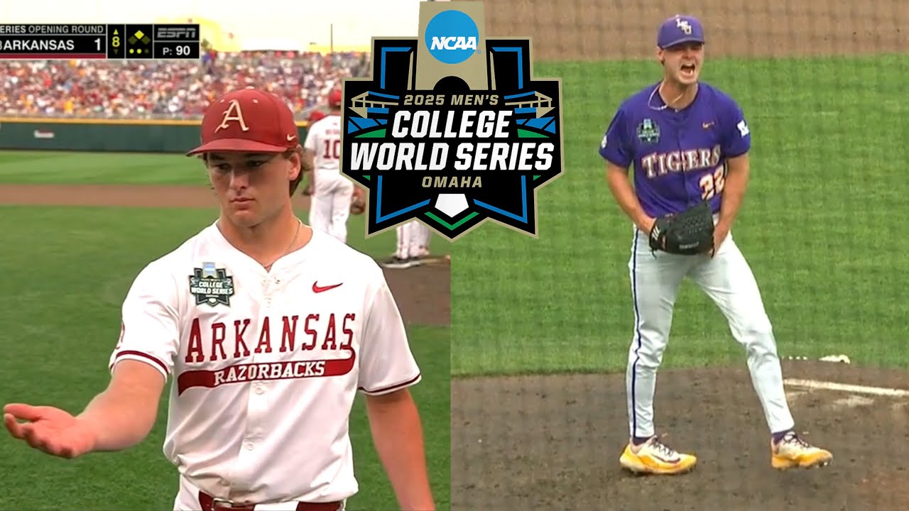 #3 Arkansas vs #6 LSU | College World Series Game 1 2025 - YouTube