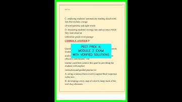 PECT PREK 4; MODULE 2 EXAM WITH VERIFIED SOLUTIONS video