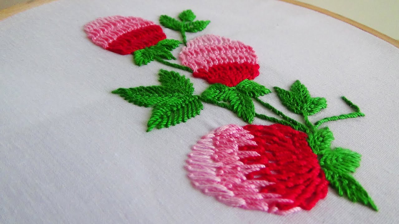Hand embroidery making flowers with twisted chain stitch  youtube Hand embroidery making flowers with twisted chain stitch  youtube