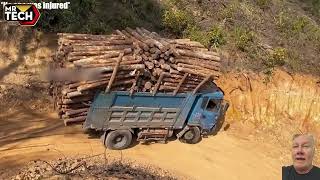 Extreme DANGEROUS Huge Wood Logging Truck - Amazing Heavy Machinery In The World screenshot 2