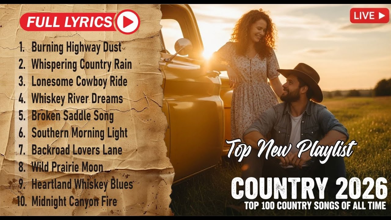 Calm Country Playlist for Relax Work Pop Ballad Study Coffee With Lyrics