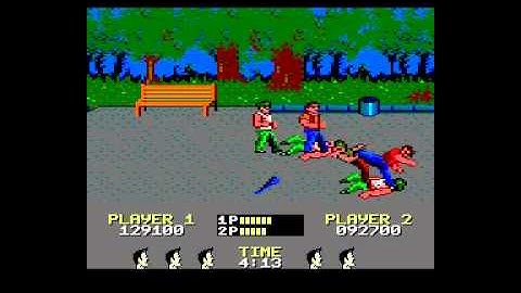 Target; Renegade (1988) - 2 Player mode. Round 1, levels 1-5 on Amstrad CPC