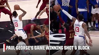 Paul George SINKS GAME-WINNING SHOT & BLOCKS Darius Garland's game-tying shot attempt | NBA on ESPN