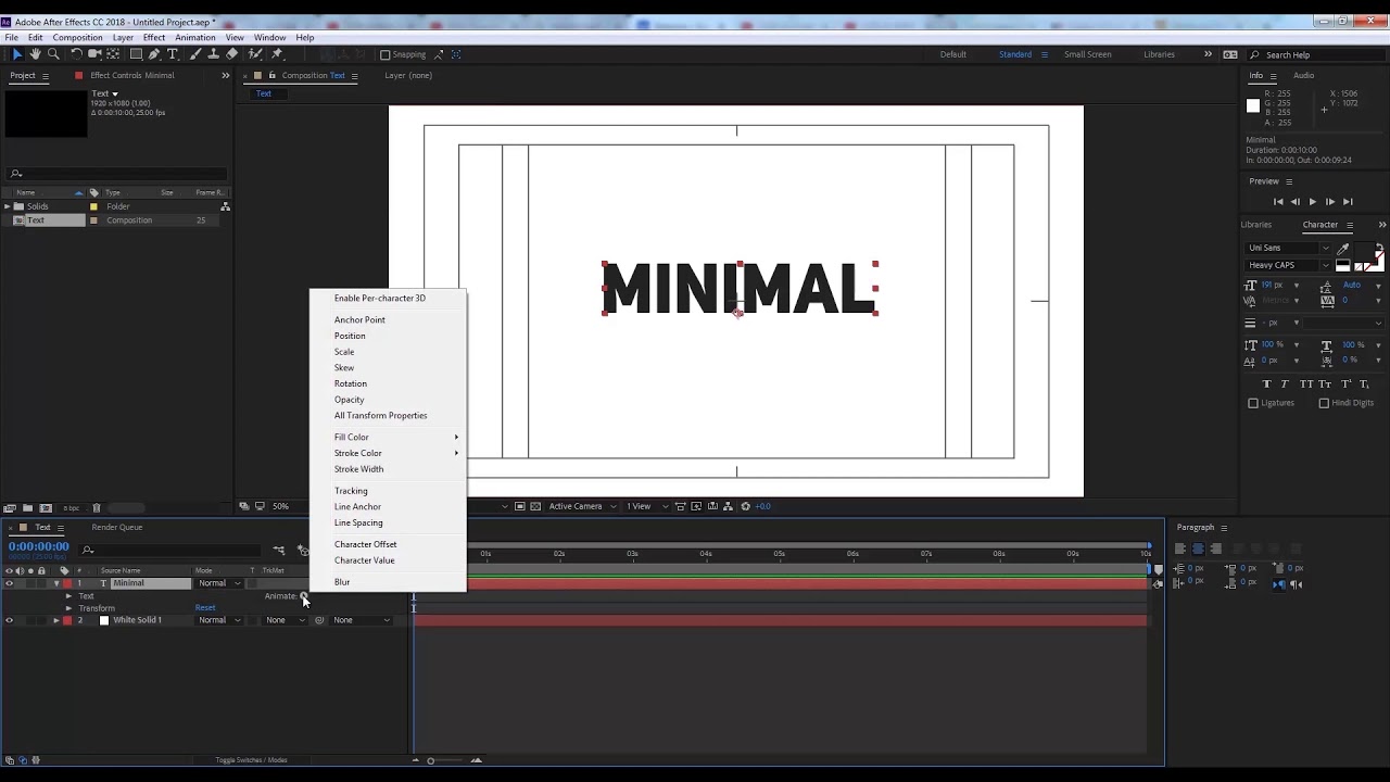 Clean & Minimal Text Animation After Effects Tutorial - YouTube
