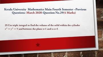 Kerala University BSc Mathematics Main- Fourth Semester- Previous Question paper solutions