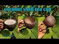 How to make a coffee cup with coconut shell  coco crab coffee cup