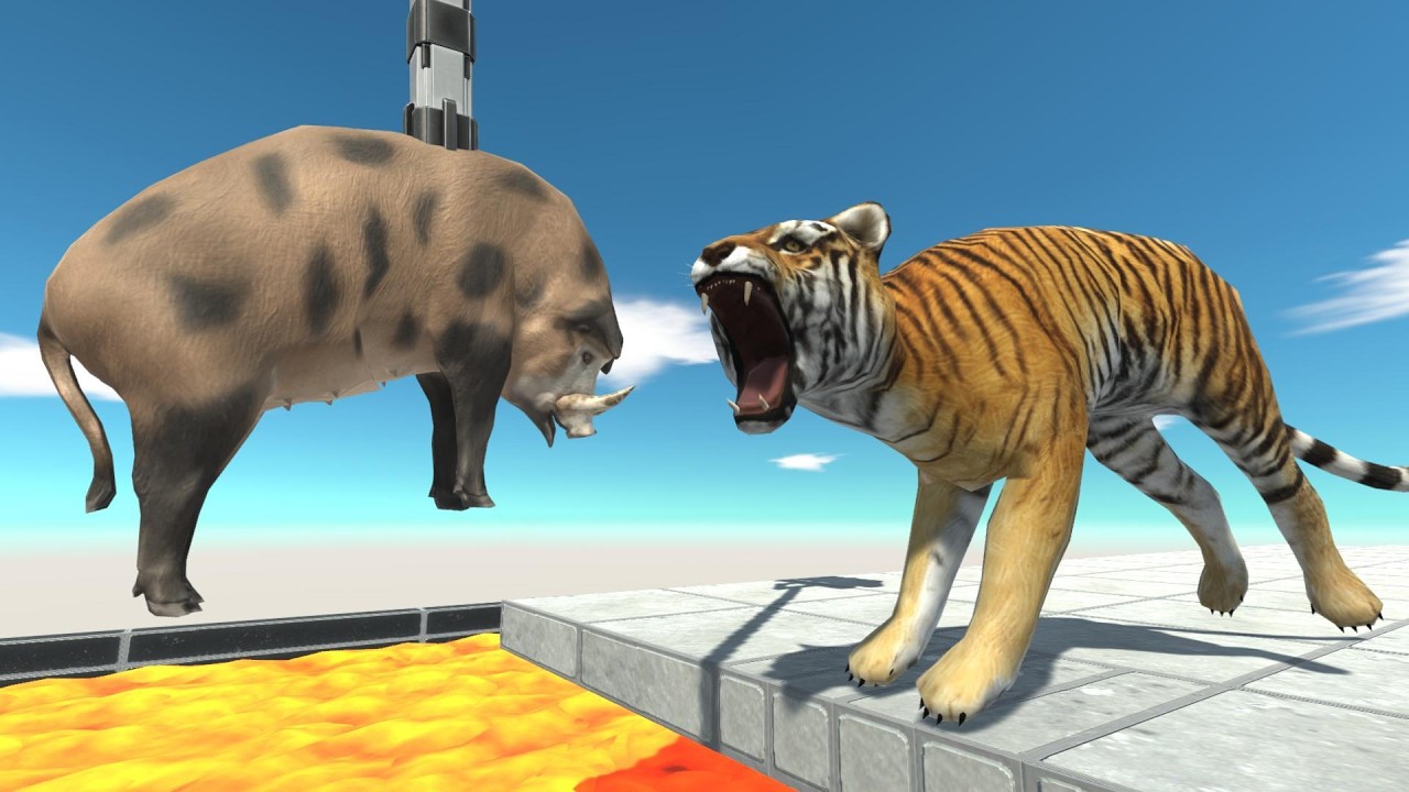 Дикий кабан висит над лавой — можно ли его спасти? 🔥| ARBS — Симулятор битвы в восстании животных