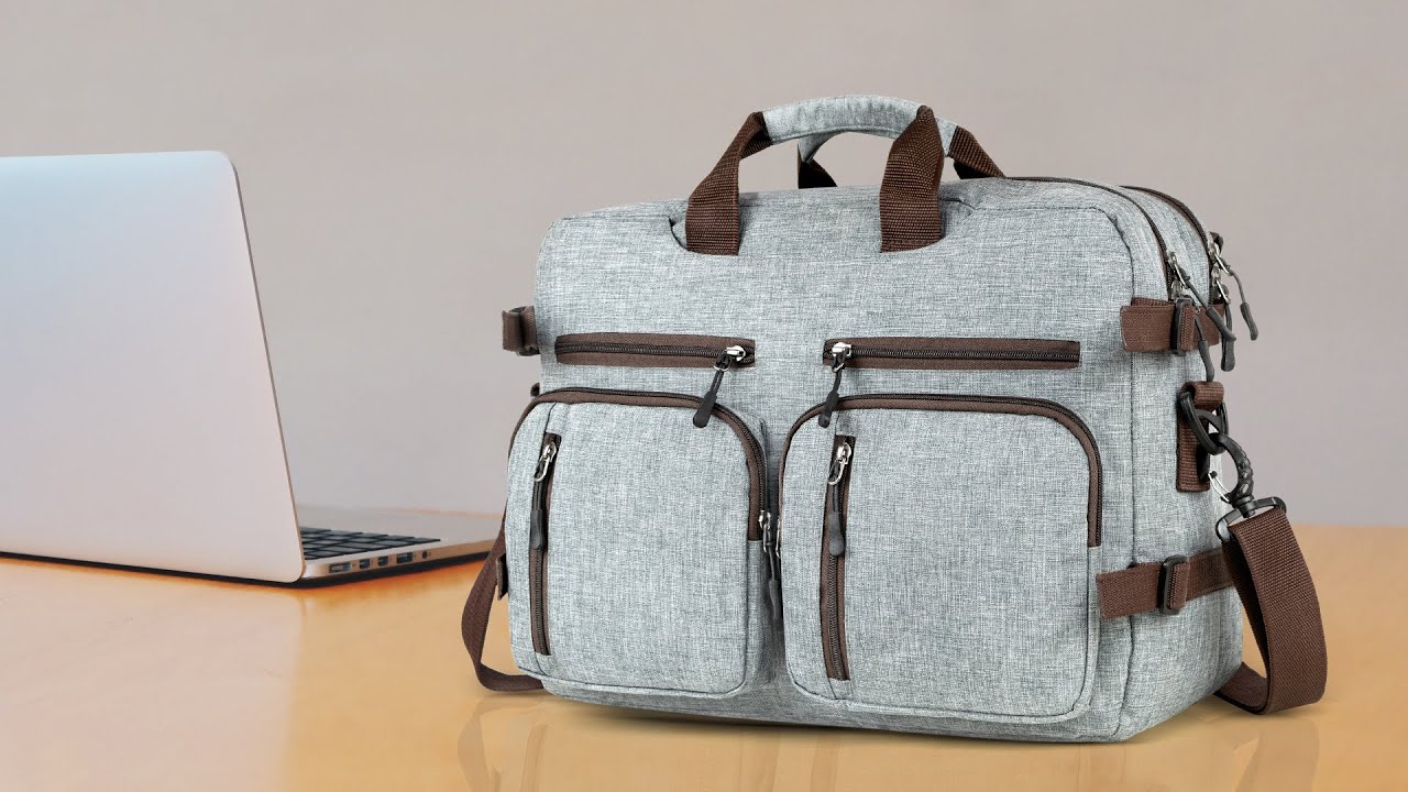 FATMUG Convertible Laptop Backpack For Office and Travel |  Oxford Fabric | Light Grey