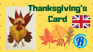Thanksgiving's day card made with leaves